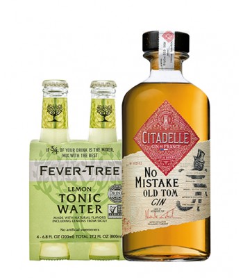 Pack Premium - Gin Citadelle “No Mistake” Old Tom Dry Gin (22 Botánicos) - 500cc + 4x Fever Tree Sicilian Lemon Tonic