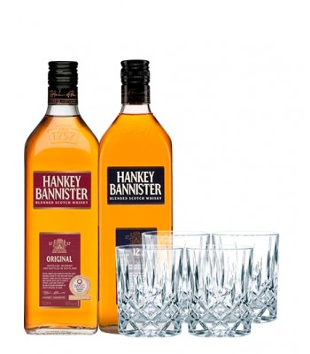Duo Hankey Bannister + Set de Vasos de Cristal Whisky Noblesse Nachtmann (4 unidades)