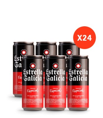 24x Cervezas Estrella Galicia Premium Lager - LATA 500cc